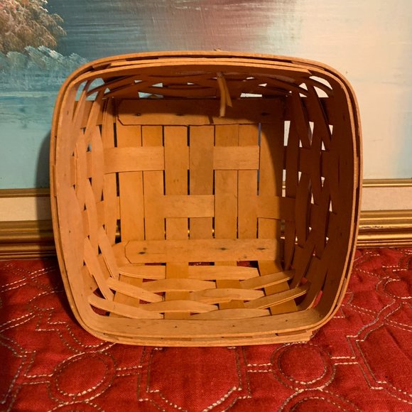 Bundle 𝅺2 Longaberger 1996 Handwoven Large/Small Square Baskets   12'' - Picture 12 of 16